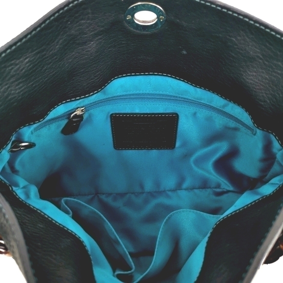 Coach Black Pebbled Leather Hobo Handbag Purse - Picture 14 of 16